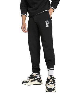 Puma Mens Squad Sweatpants Closed Hem Fleece Jogging Bottoms Black XL
