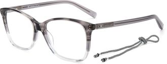 M Missoni Ladies Gray Horn Rectangular Eyeglass Frames MMI-0010-2W8