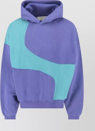 ERL hooded color block sweatshirt with ribbed cuffs and hem