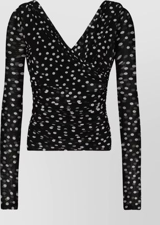 Dolce & Gabbana sleeveless polka dot top with sheer sleeves