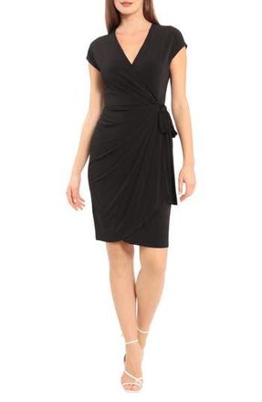 Maggy London Solid Faux Wrap Dress in Black at Nordstrom Rack, Size 18 (Similar To 16W)