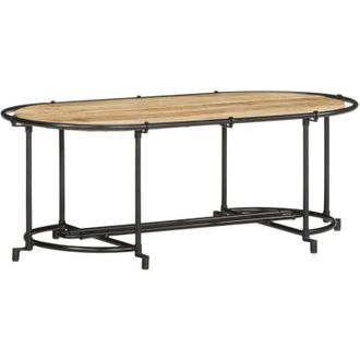 vidaXL Vidaxl - Mesa De Centro Madera Maciza De Mango Rugosa 110x55x40 Cm