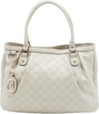 Gucci Pre-owned Tote Bag - Dames - Vintage Shopper - Beige - ONE Size - Leer - Vintage