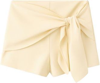 Mango Pistacho Belted Shorts in Pastel Yellow at Nordstrom, Size 10