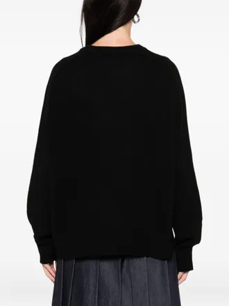 Soft Goat Wool Crewneck Sweater - Black