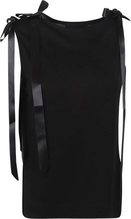 Simone Rocha Sleeveless Tops, female, Black, Size: M Shirt