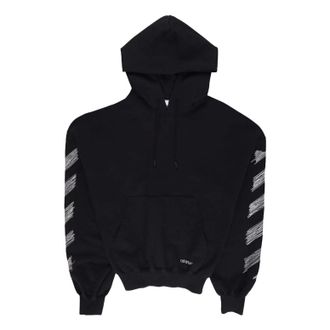 Off-white Scribble Diag-print Cotton Hoodie Black OMBB110S23FLE0051001