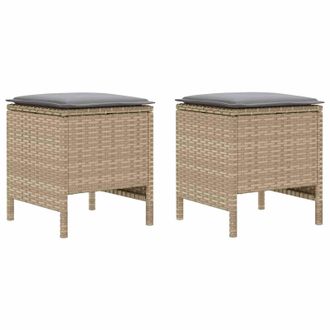 vidaXL Reposapi&eacute;s De Jard&iacute;n 2 Pieza Beige Y Gris Claro 38 X 38 X 45 Cm Vidaxl