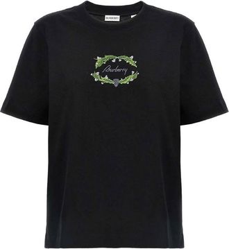 Burberry Thistle Logo Cotton T-Shirt, Size XX-Small