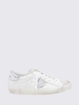 Philippe Model Prsx Bicolour Low-Top Calfskin Trainers with Shield Logo