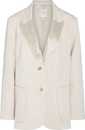 TWP Womens Sweet Pea Jacket With Beaded Lapel In French Oak