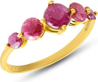 MAX + STONE 10k Yellow Gold Journey Gemstone Dainty Statement Birthstone Ring