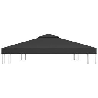 Berkfield Home Durable 2-Tier Gazebo Top Cover 310 g/m &sup2; 4x3 m Black