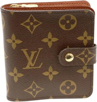 Louis Vuitton Pre-owned Wallets, female, Brown, Size: ONE SIZE Pre-owned Monogram Compact Zip Wallet
