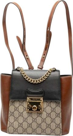 Gucci Pre-owned Backpacks, female, Brown, Size: ONE SIZE Pre-owned Vintage Monogram Convertible Backpack
