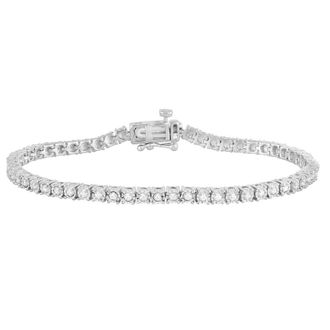 Grown Brilliance Sterling Silver 0.25 Cttw Lab Grown Diamond Tennis Bracelet for Women