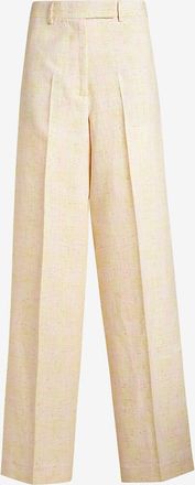 Etro Karierte Leinen-Flamm&eacute;-Hose mit weitem Bein