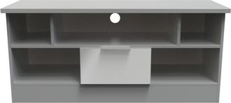 Welcome Furniture Paris Ready Assembled TV Unit with 1 Drawer - Uniform Matt Dusk Grey - Welcome Furniture | TJ Hughes