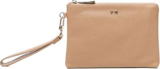 V° 73 logo-lettering clutch bag - women - Bio Polyurethane - One Size - Neutrals