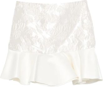 Ganni Minigonna con ruches - Bianco