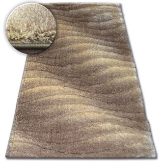RugsX Rugsx - Alfombra Shaggy Space 3d B222 Marr&oacute;n Claro Brown 80x150 Cm