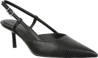 Nordstrom Lana Pointed Toe Slingback Pump in Black Lizard at Nordstrom, Size 7.5