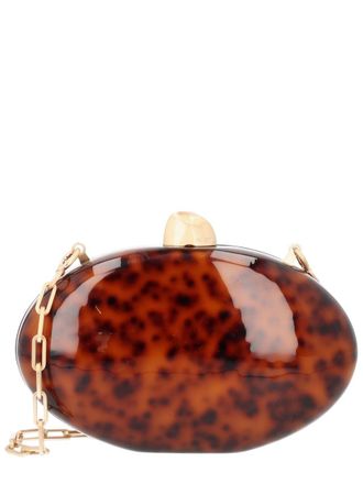 Cult Gaia Womens Clutch Eviana Brown Acrylic Bags