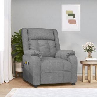 vidaXL Sill&oacute;n De Masaje El&eacute;ctrico Tela Gris Claro Vidaxl