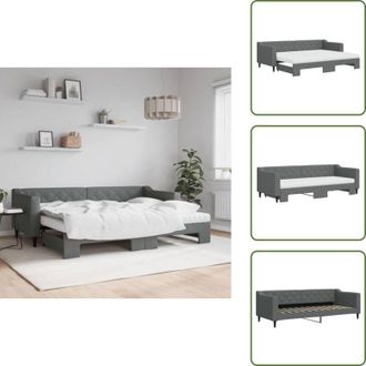 vidaXL Salotto - vidaXL Divano Letto Estraibile Materassi Grigio Scuro 80x200cm Tessuto - Camera da letto