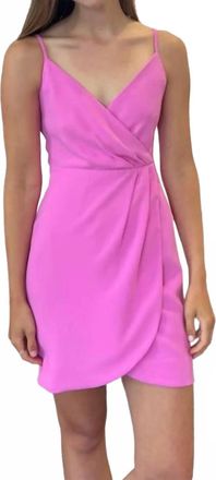 Lavender Brown Tegan Mini Dress In Bright Peony