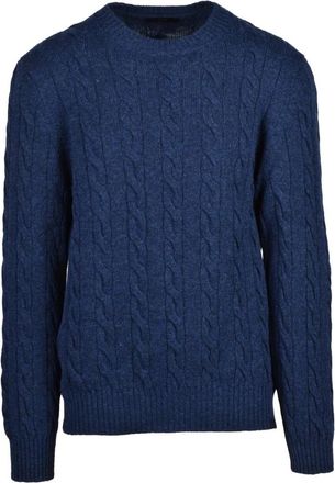 Fay Maglione Girocollo - Heren - Ronde hals truien - Blauw - 2XL - Wol - Truien & Vesten