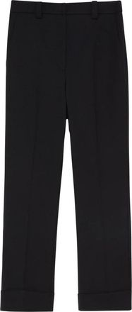 Patrizia Pepe Gabardine Cropped Pantalon - Dames - Vrijetijds broeken - Zwart - 2XL - Wol - Broeken