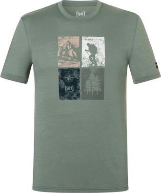 super.natural Go Hiking Tee Merinoshirt f&uuml;r Herren | oliv/gr&uuml;n