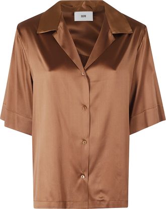 SOLOTRE Silk Classic-Collar Long-Sleeve Silk Casual Shirt