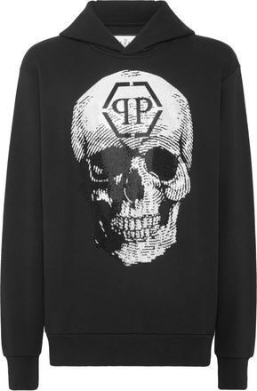Philipp Plein Hooded Sweatshirt Skull - Heren - Hoodies - Zwart - 2XL - Katoen - Hoodies & sweatvesten