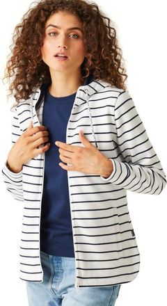 Regatta Bayletta Womens Full Zip Hoody Fleece, White/navy blue, 10