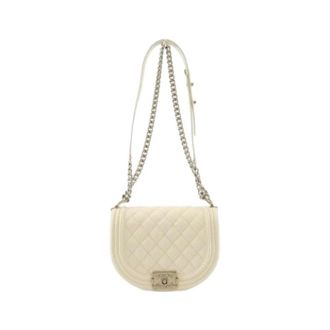 Chanel Pre-owned Boy Grained Calfskin Shoulder Bag - Dames - Pre-owned - Beige - Maat: ONE Size Leer