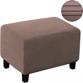 OEM Funda Cuadrada Reposapi&eacute;s, Lavable, Universal Supersuave Puf Base El&aacute;stica, Antideslizante, S: Largo 60-75 Cm, Ancho 40-55 Cm, 35-45 Cm, Gris