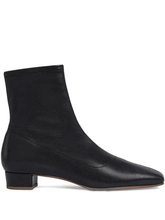 by FAR square-toe leather boots - women - Leather/Leather/Leather - 36 - Black