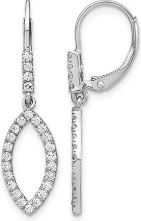 Diamond2Deal 14K White Gold 1/2 ct Lab Grown Diamond Fancy Drop Leverback Earrings VS Clarity, G-H Color