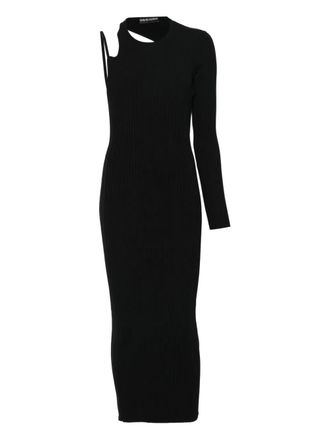 DAVID KOMA cut-out midi dress - women - Viscose/Nylon - M - Black
