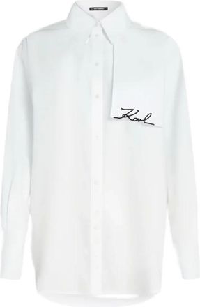 Karl Lagerfeld Camicia con logo ricamato - - Blouses & Shirts - Donna - Bianco - S