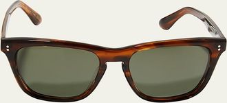 Oliver Peoples Mens Lynes Sun Rectangle Acetate Sunglasses