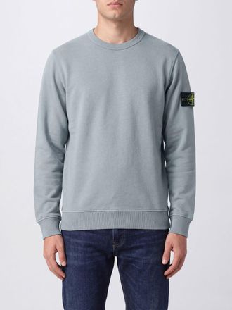 Stone Island Felpa girocollo in jersey di cotone con patch logo Compass