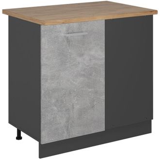 Vicco Armario De Esquina R-line, Hormig&oacute;n, 86 Cm, Et Roble