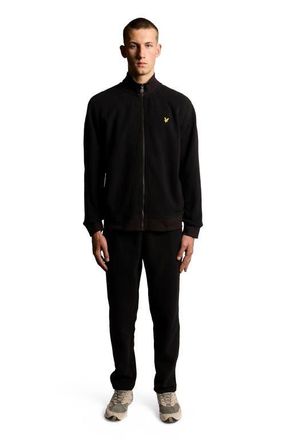 Lyle & Scott Long Sleeve Polar Fleece Track Jacket in Jet Black at Nordstrom, Size Xx-Large