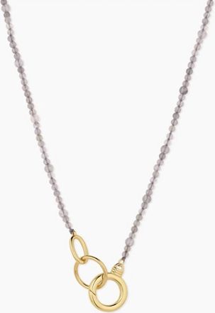 Gorjana Womens Power Gemstone Long Beaded Necklace In Labradroite