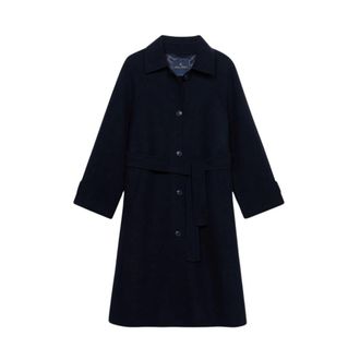 Brooks Brothers Wool Car Coat - Dames - Mantel - Blauw - L - Wol - Jassen