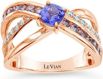 Le Vian Blueberry Tanzanite Gladiator 14K Rose Gold 1.17 Ct. Tw. Diamond & Tanzanite Ring