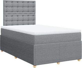 vidaXL Vidaxl - Cama Box Spring Con Colch&oacute;n Tela Gris Claro 120x190 Cm